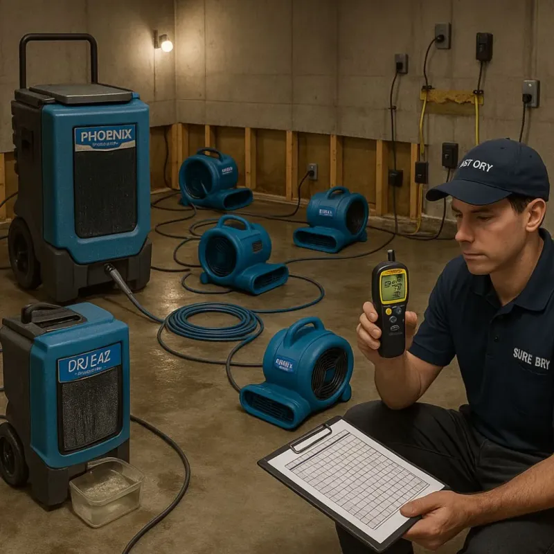 Structural Drying and Dehumidification process in Laurel Hollow, NY